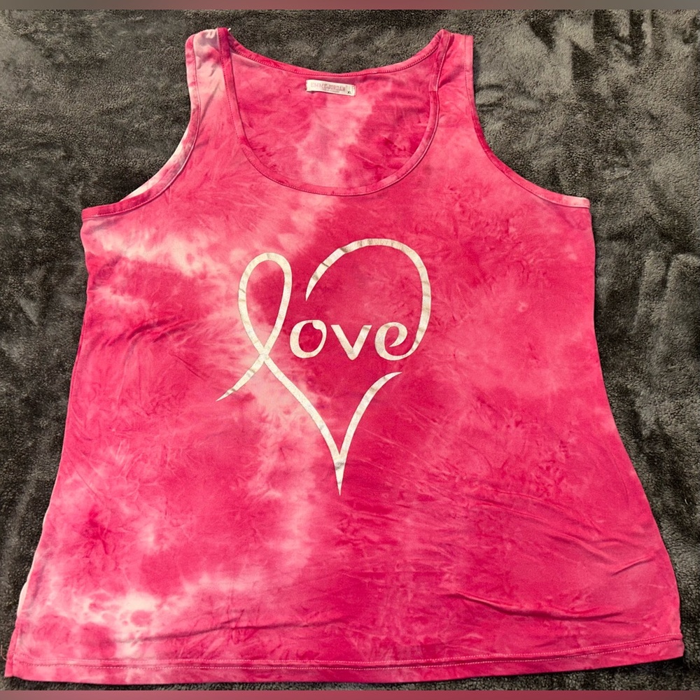 Jordan Pink Tie-Dye Heart Tank Top
